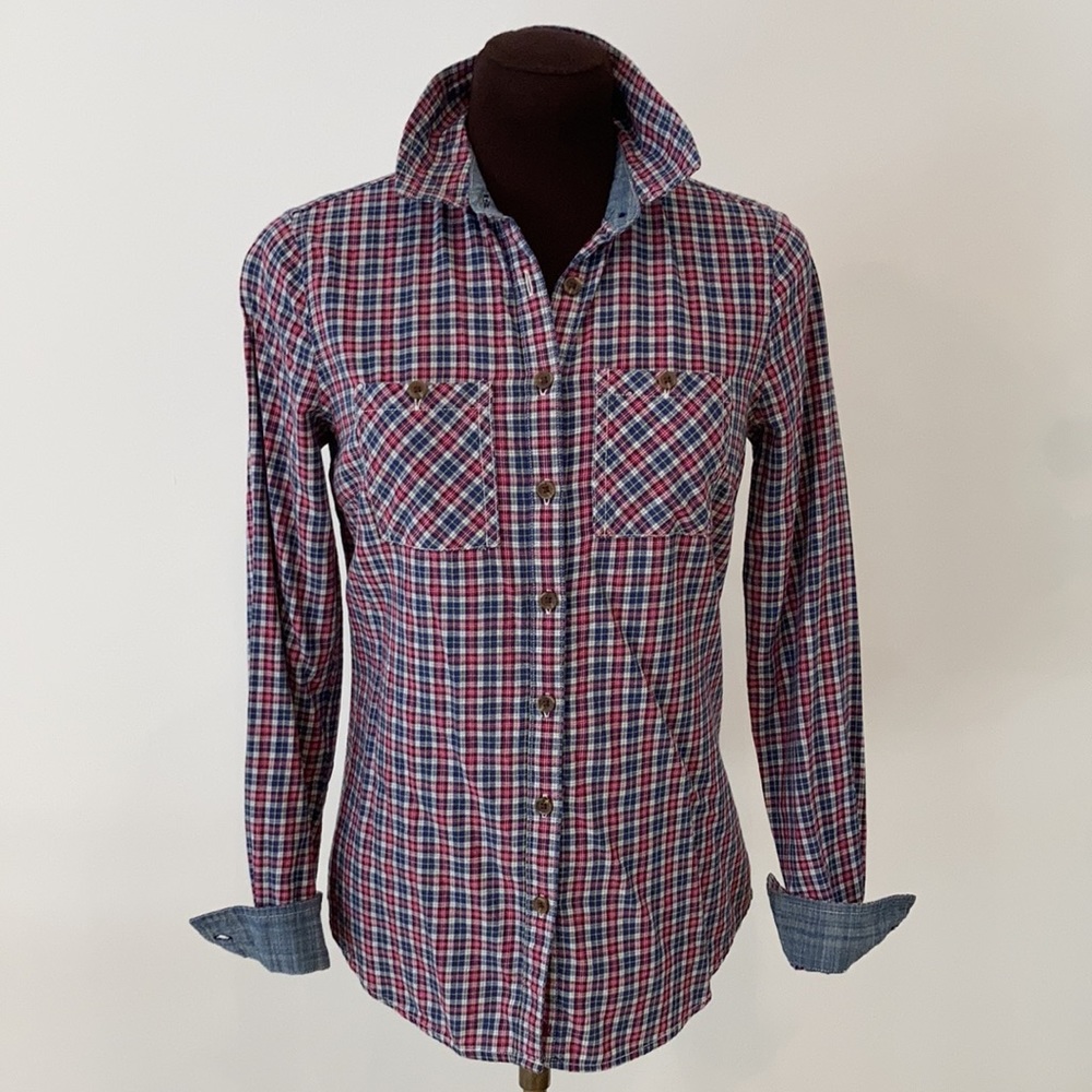 GH Bass&CO plaid buttoned shirt size XS - Picture 2 of 16